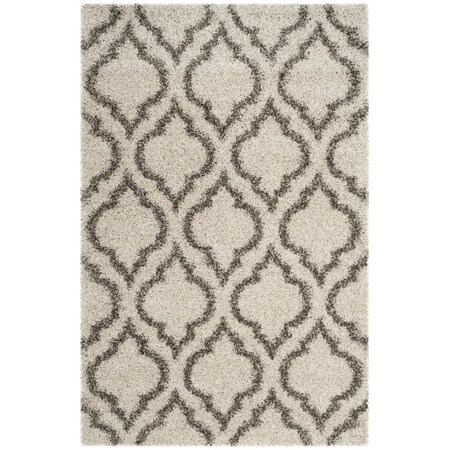 Safavieh 10 x 14 ft. Hudson Shag Power Loomed Rectangle Area Rug; Ivory & Grey SGH284A-10